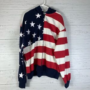 Dimco Apparel American Flag Hoodie Red White Blue Stars Stripes USA 2XL NWOT